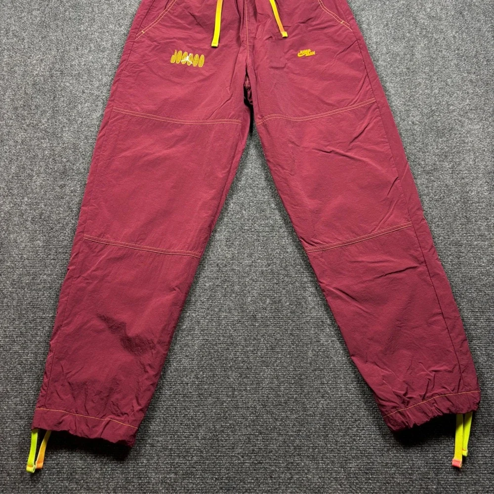 Jordan Jumpman Nylon Pants Mens Small Burgundy Drawstring Adjustable DV1613-680